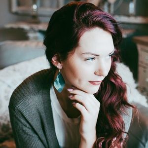 Camo leather earrings